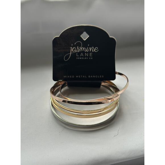 New Mixed Metal 6-Piece Bangle Bracelet Set  by Jasmine Lane Jewelry Co. - Picture 2 of 9